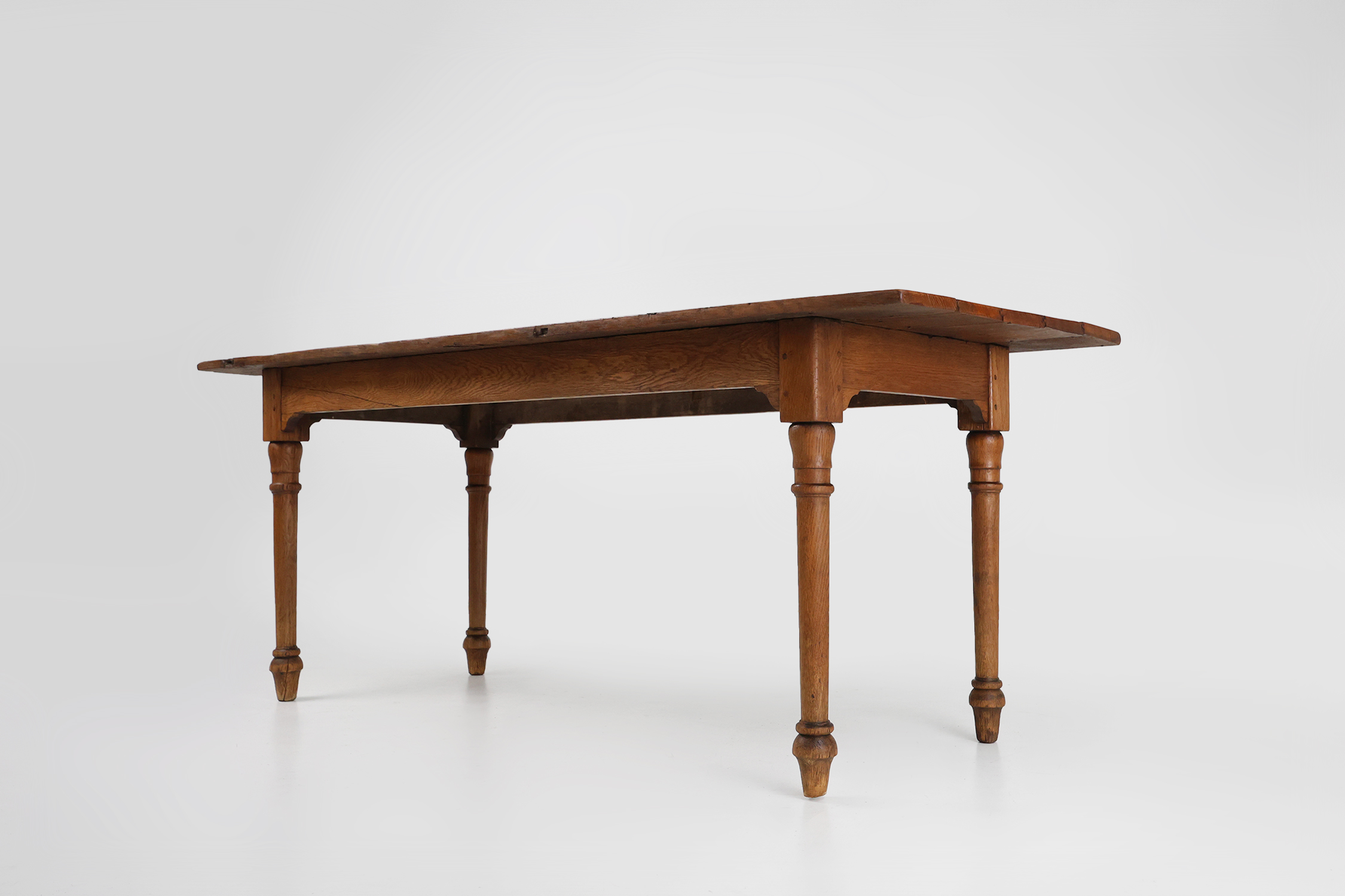 Rustic farmhouse table in pine wood, France ca. 1850thumbnail